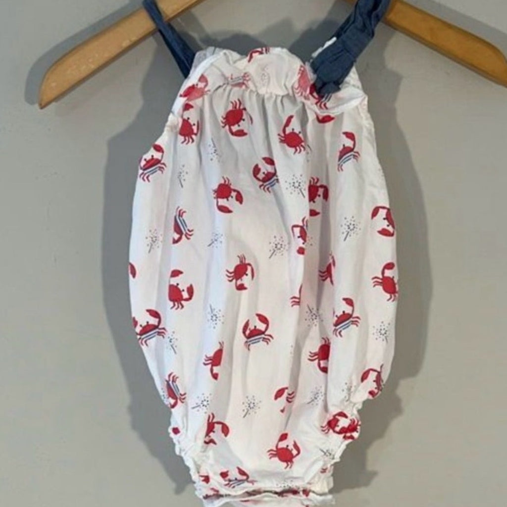 baby gap girls' crab romper 6-12M