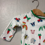 mini boden boys’ white long sleeve tee with animal print 3-6M