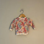 h&m cream floral sweatshirt 6M