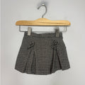 zara brown cream plaid skirt bows 2Y