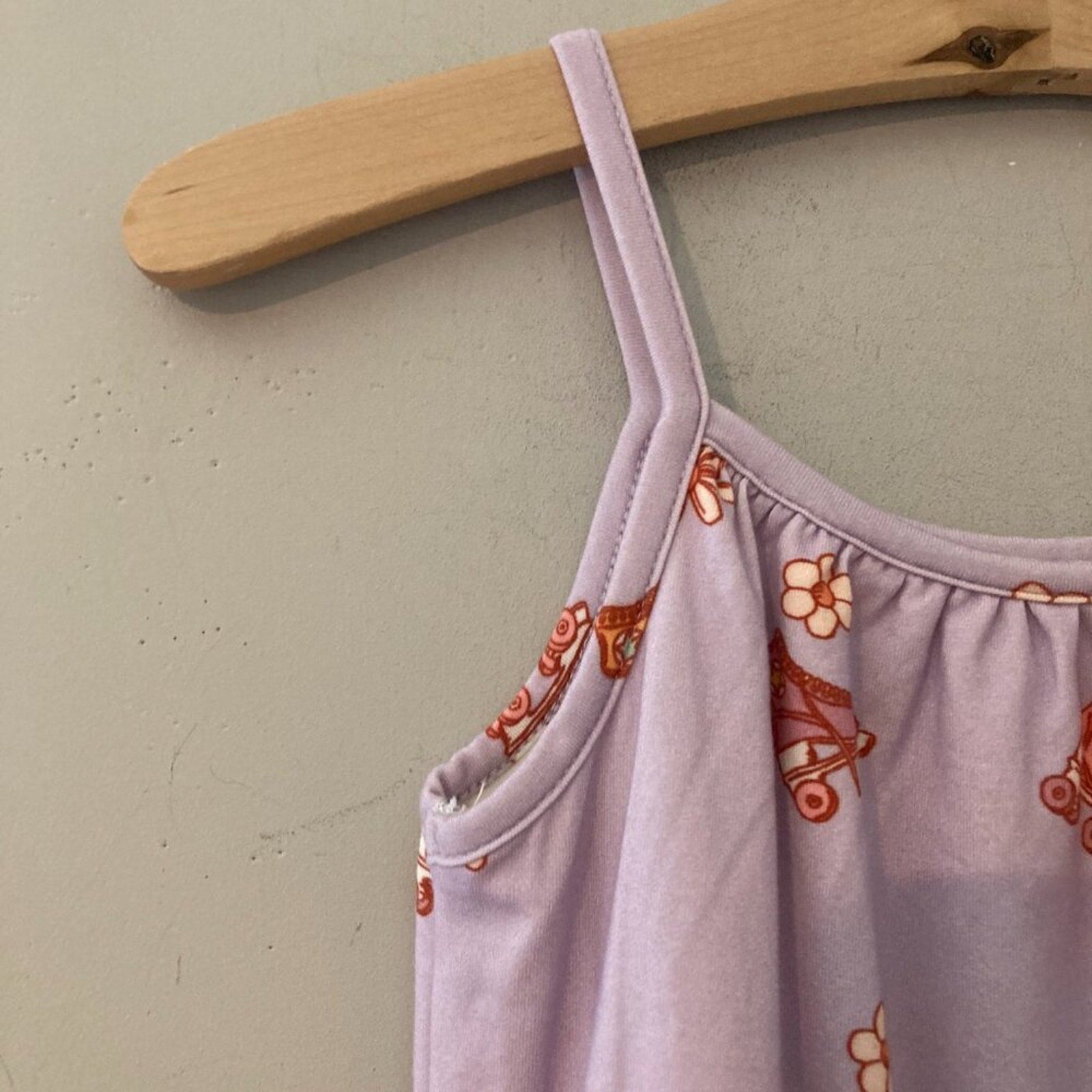 bird & bean purple rollerskate romper 4Y
