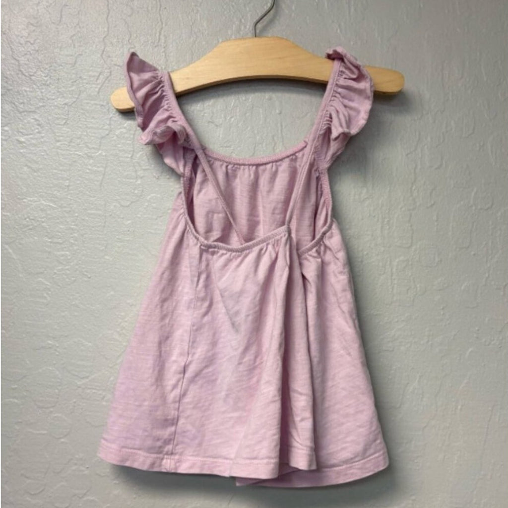 zara girls' purple ruffle tank 6Y