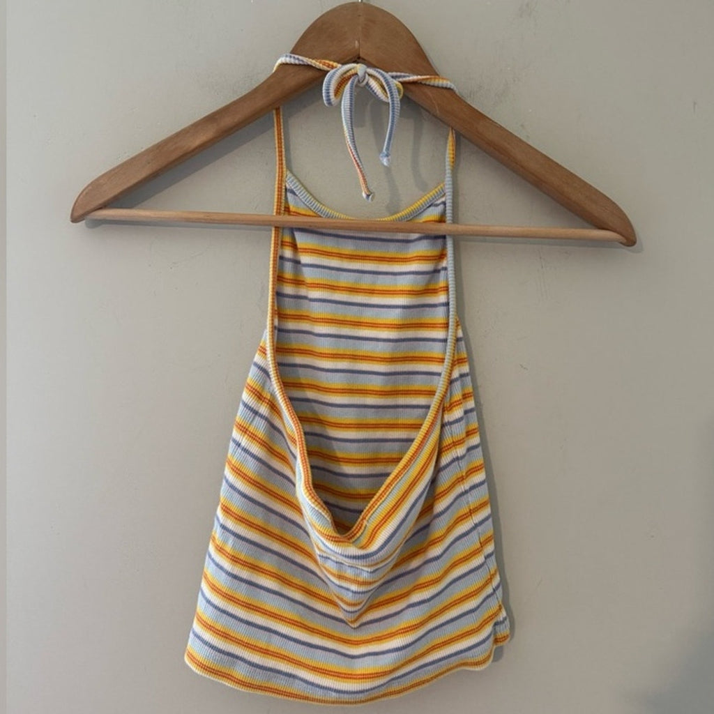 brandy melville stripe cropped halter
