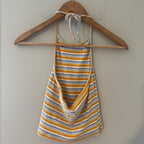 brandy melville stripe cropped halter