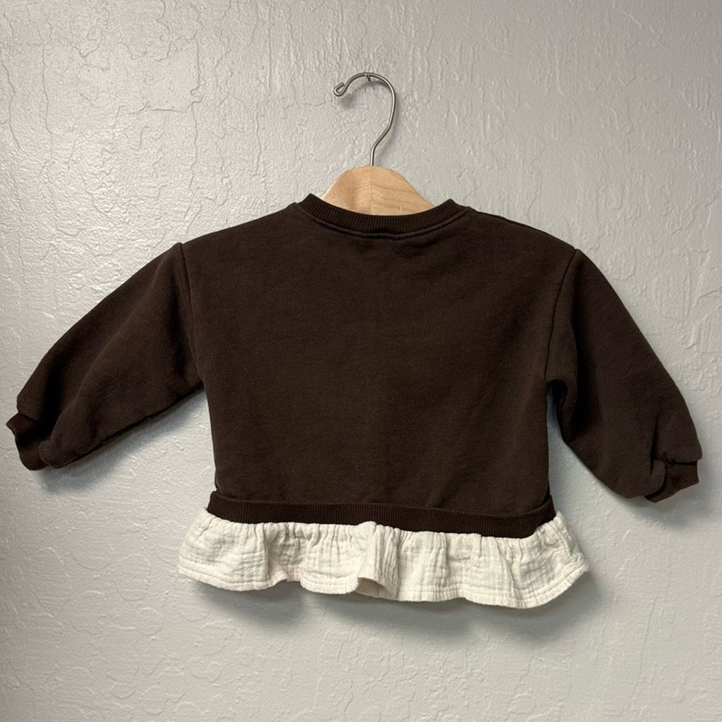 zara girls' brown twofer dress 2Y