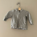 hanna andersson boys' gray zip-up hoodie 18-24M