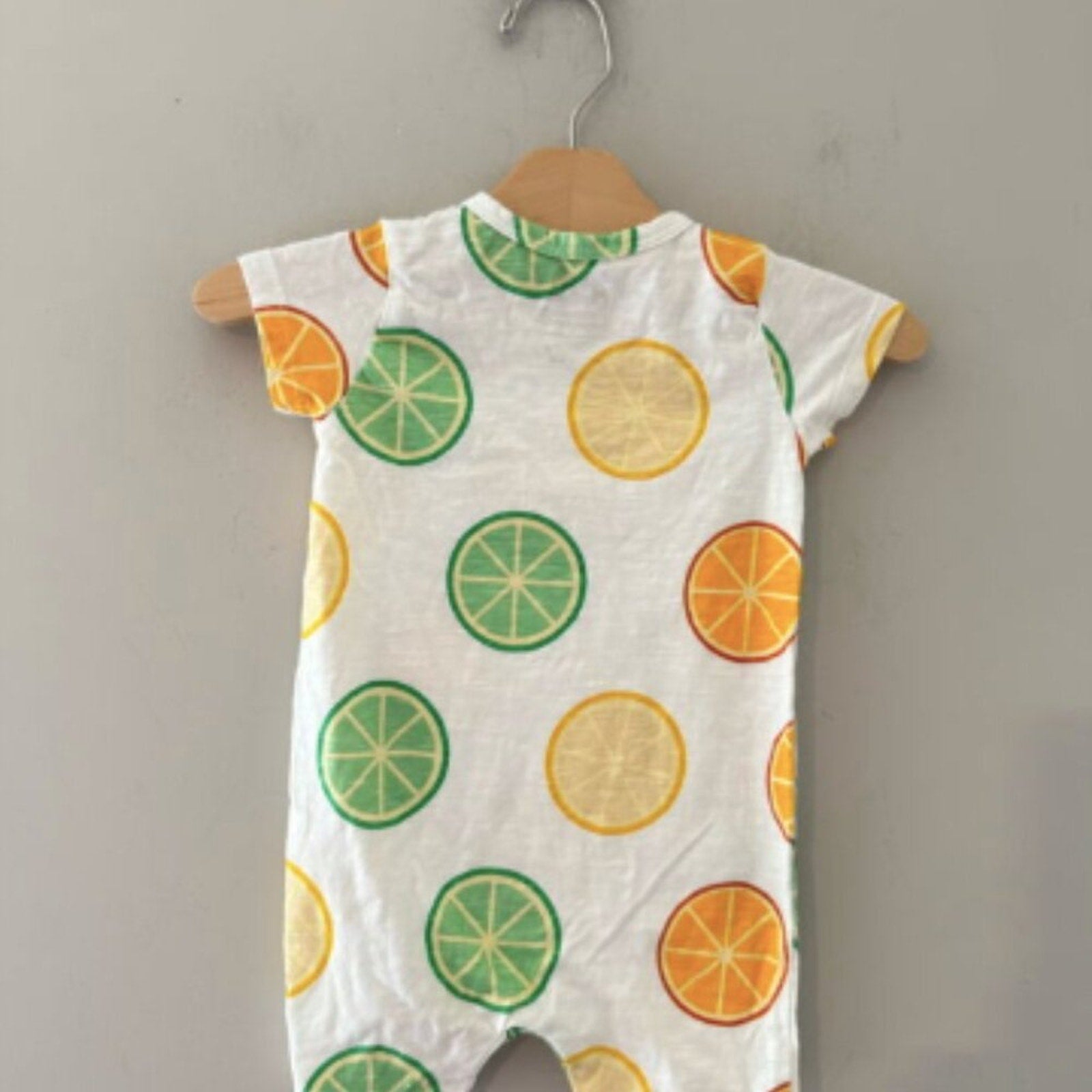 monica + andy citrus romper 6-9M