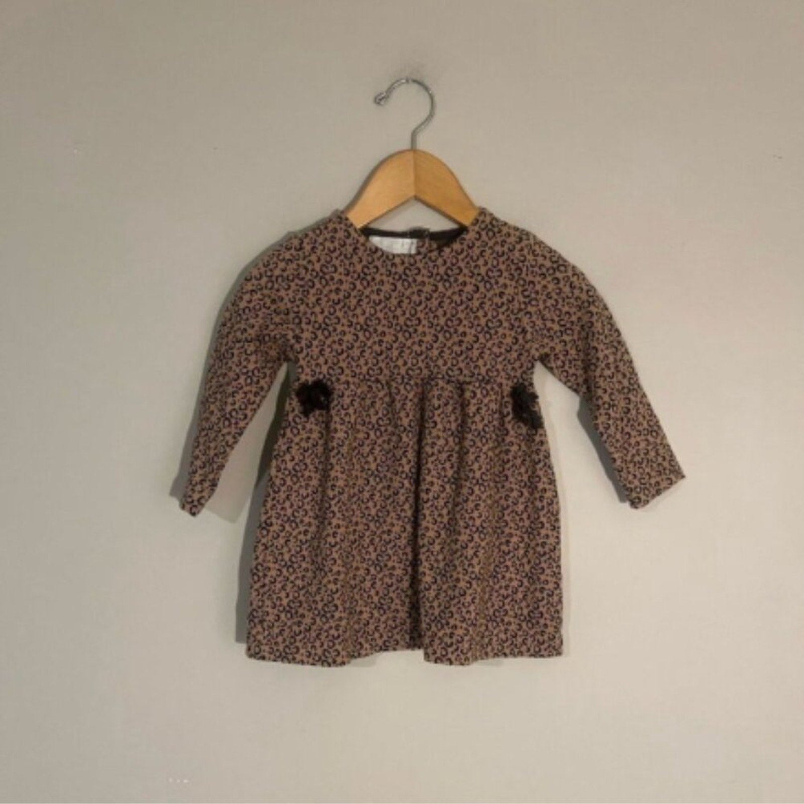 zara animal print long-sleeve dress 2-3Y