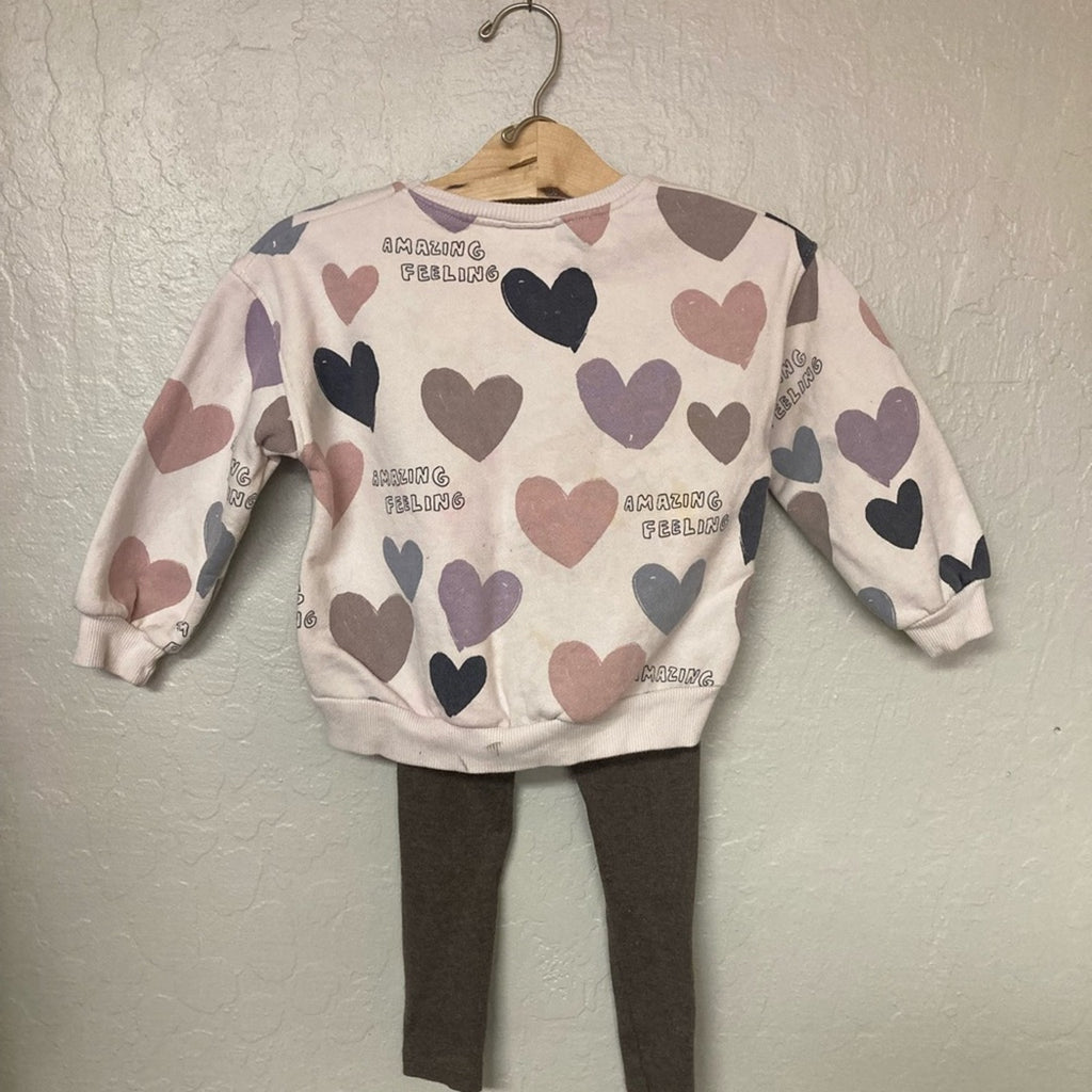zara girls' hearts outfit 4Y