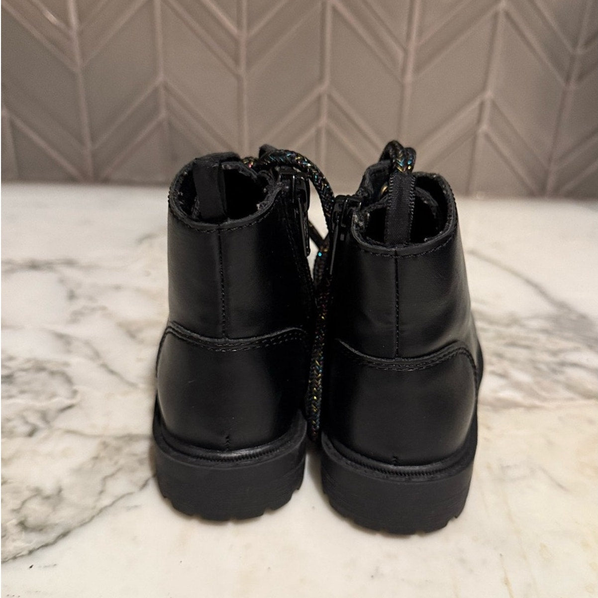 old navy girls glitter combat boot doc marten new with tags