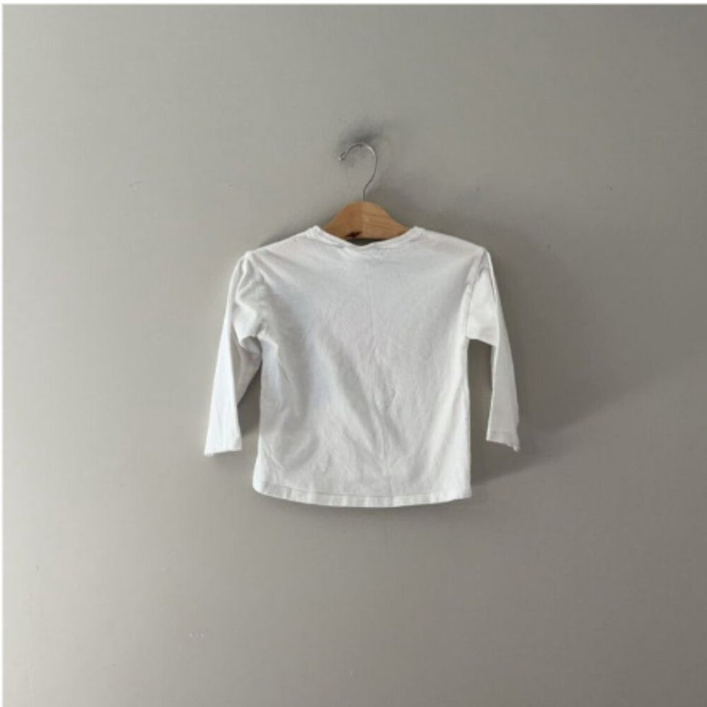 zara girls' white ice cream tee 3-4Y
