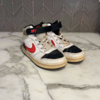 nike boys' white red black sneakers 12c