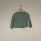 zara girls' green long-sleeve tee with bow 6-9M