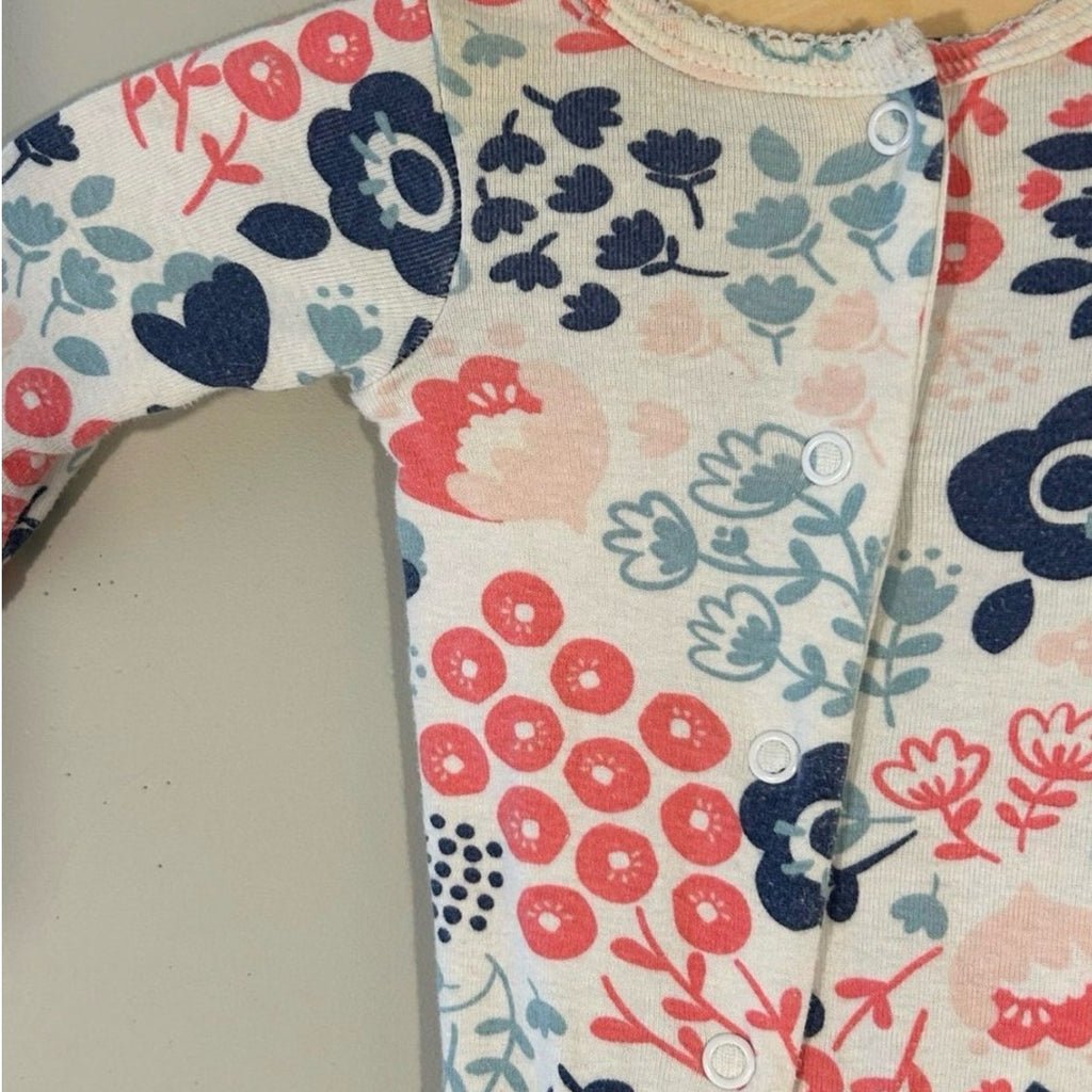 carter's floral snap footie and bib 3M