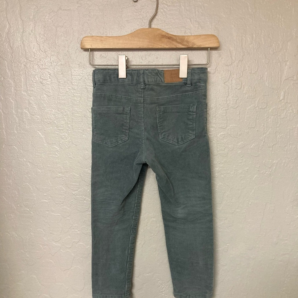 zara girls' blue-green pants 3-4Y