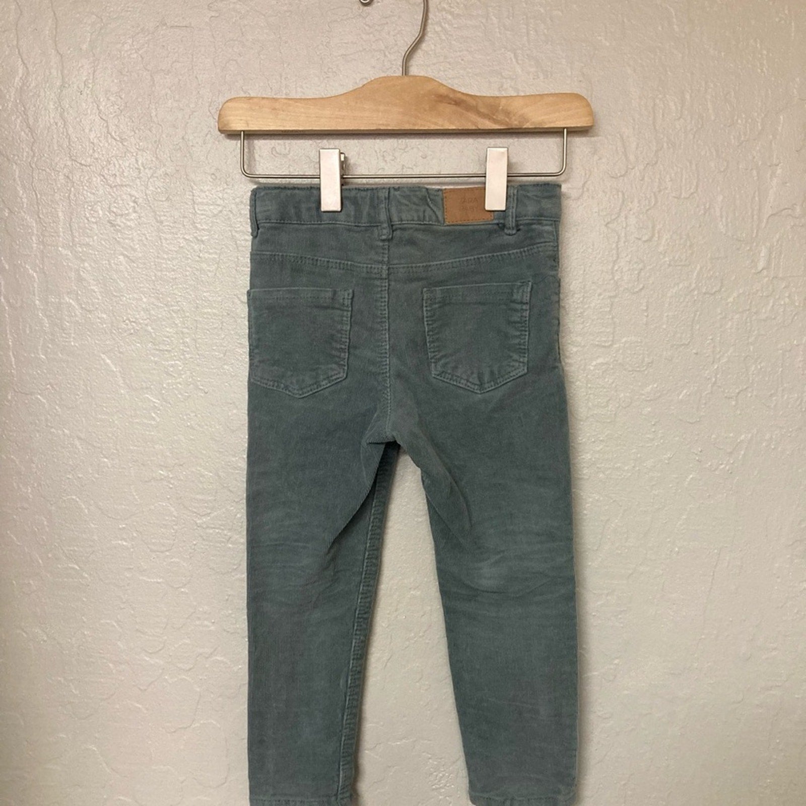 zara girls' blue-green pants 3-4Y