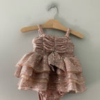 love and lemons metallic tulle romper 12-18M