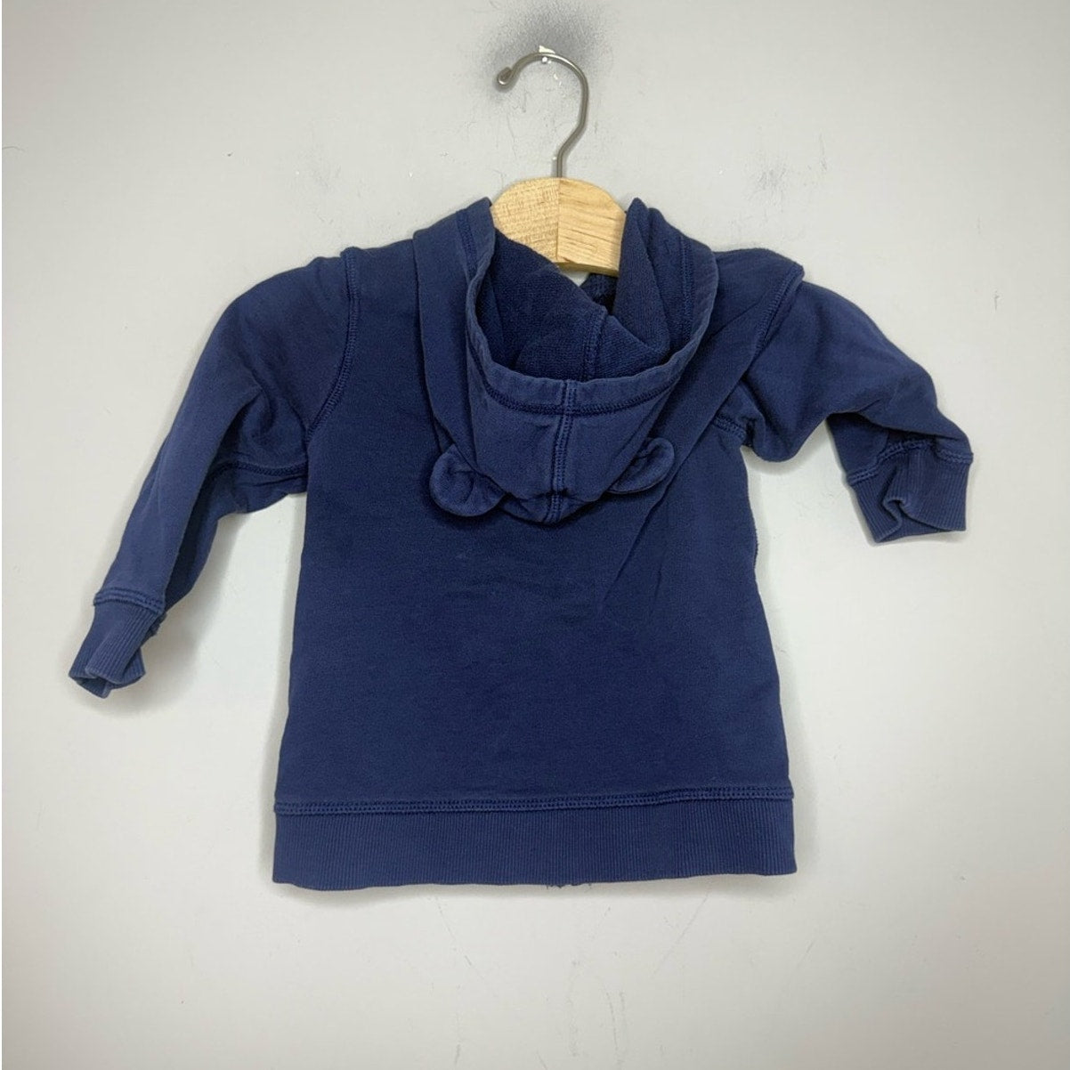 hanna andersson bear ears blue zip-up hoodie 3T