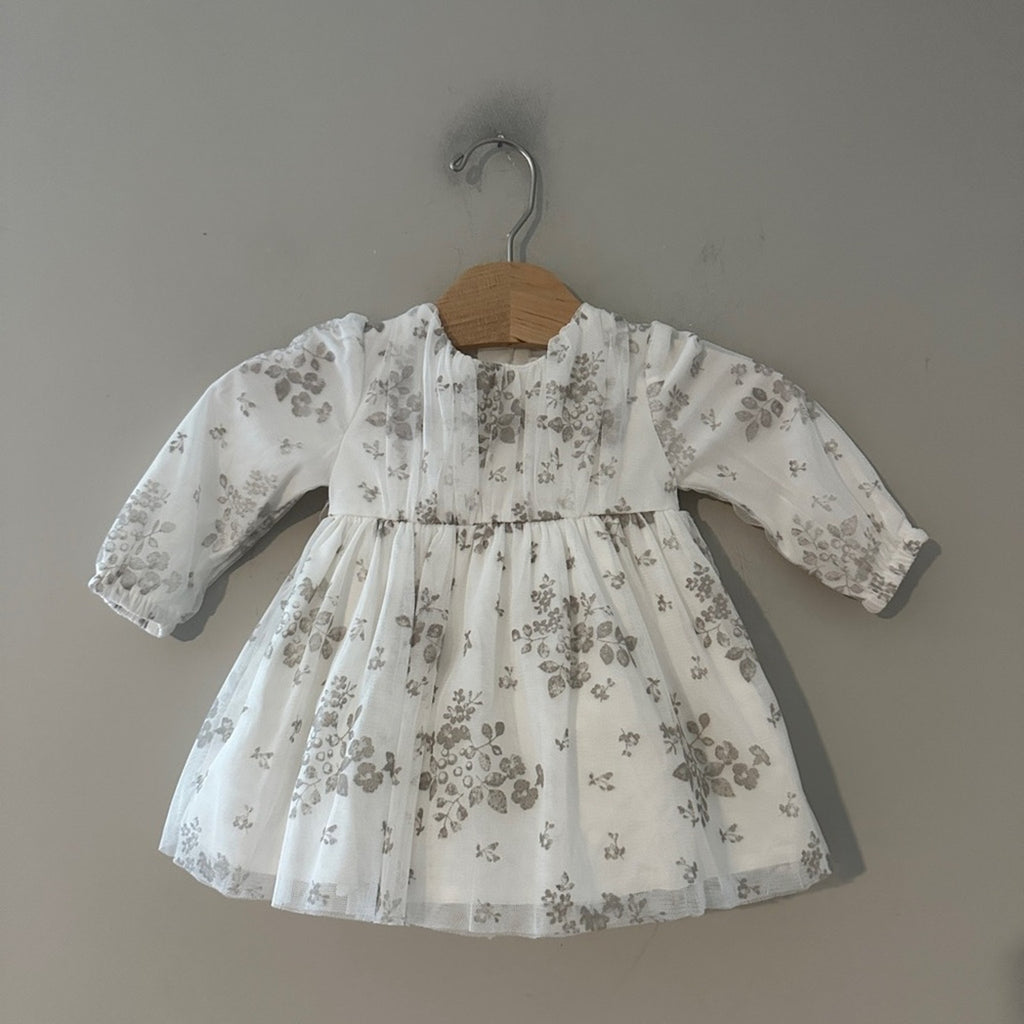 mayoral white floral tulle dress 6M