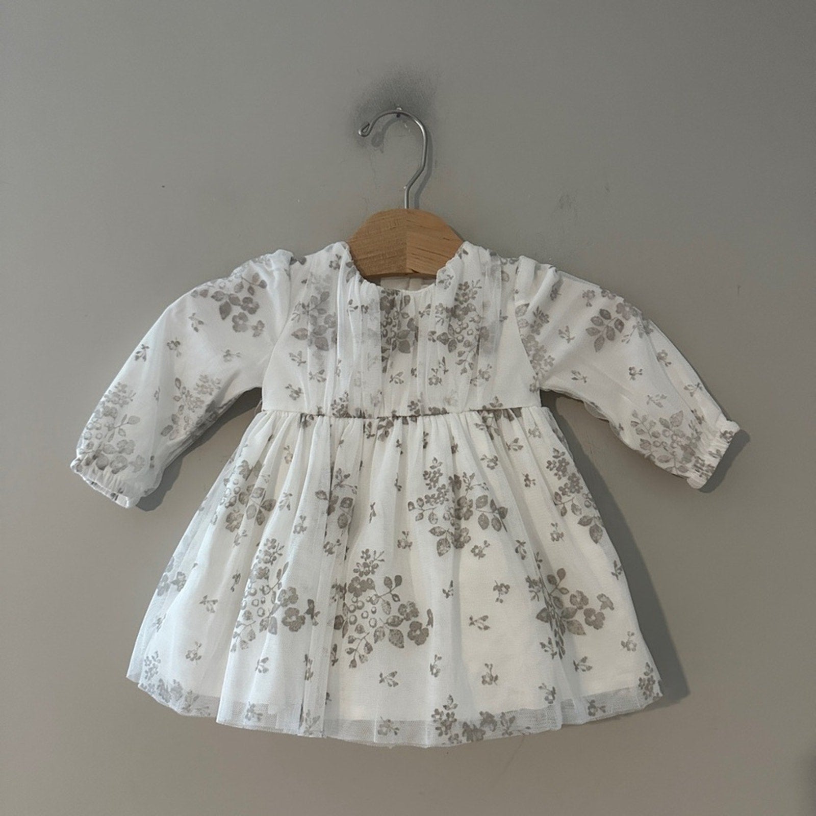 mayoral white floral tulle dress 6M