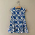 tea collection blue white tile print dress 4Y