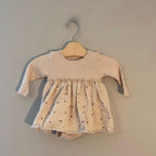h&m cream pointelle floral romper 6M