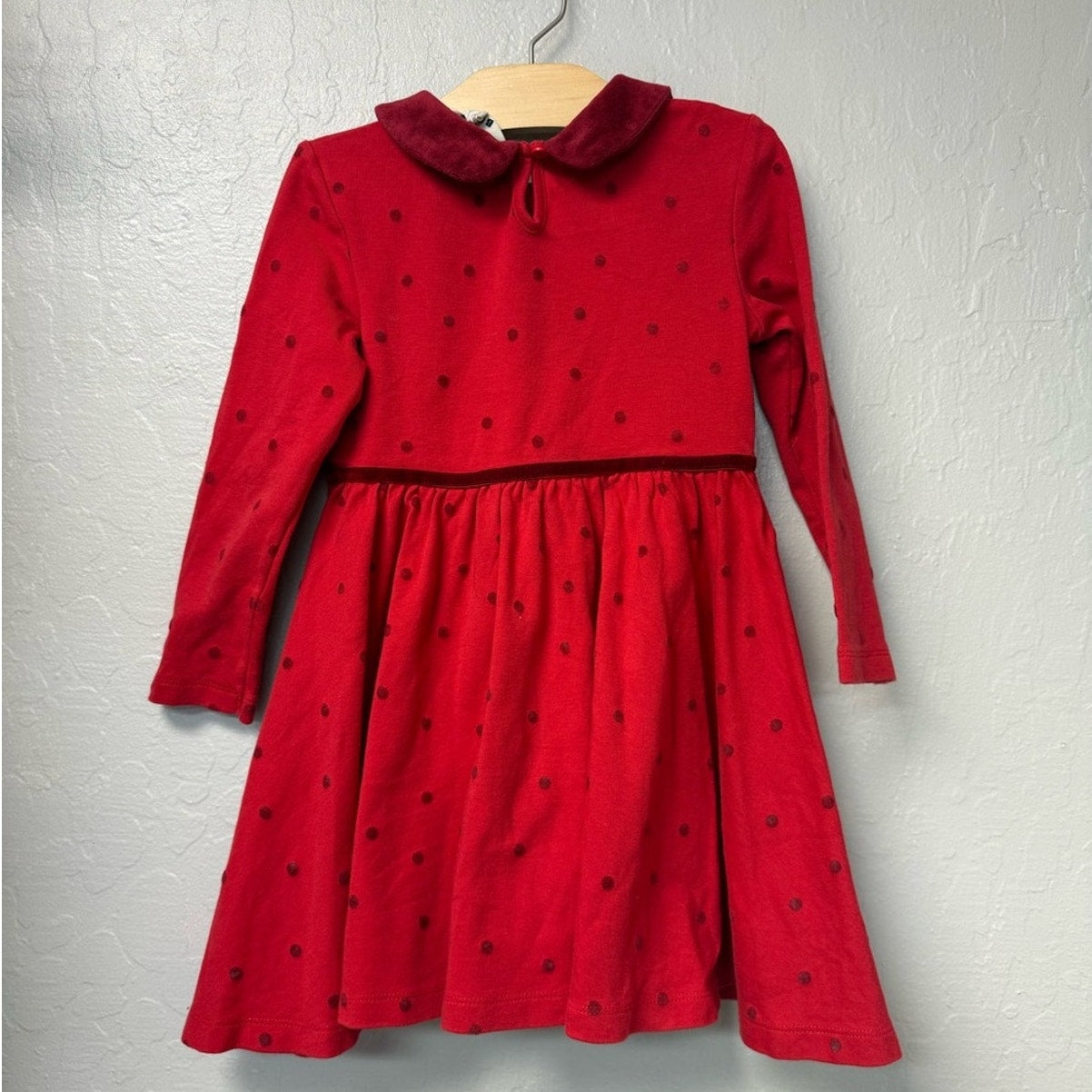 mini boden red polka dot dress 5-6Y