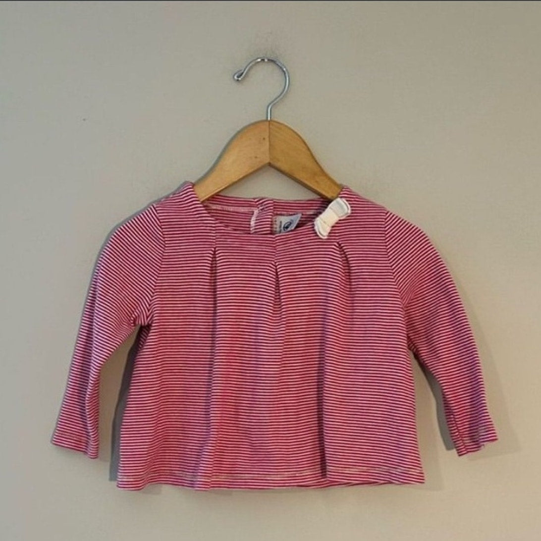 petit bateau red stripe top 24M