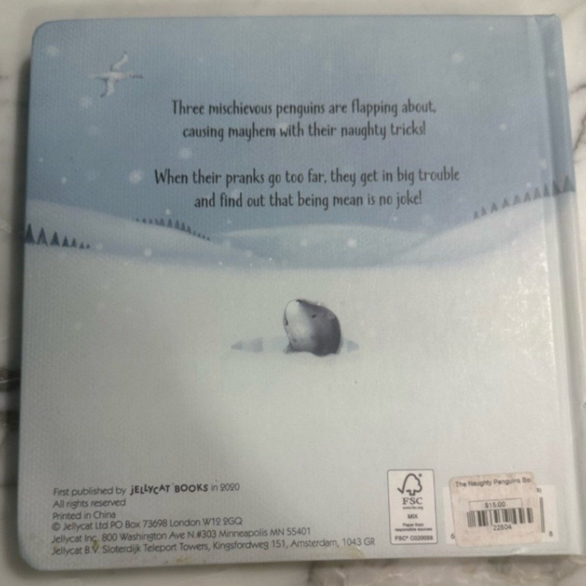 jellycat "the naughty penguins" book