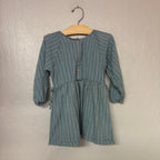 zara girls blue long-sleeve stripe dress 4Y
