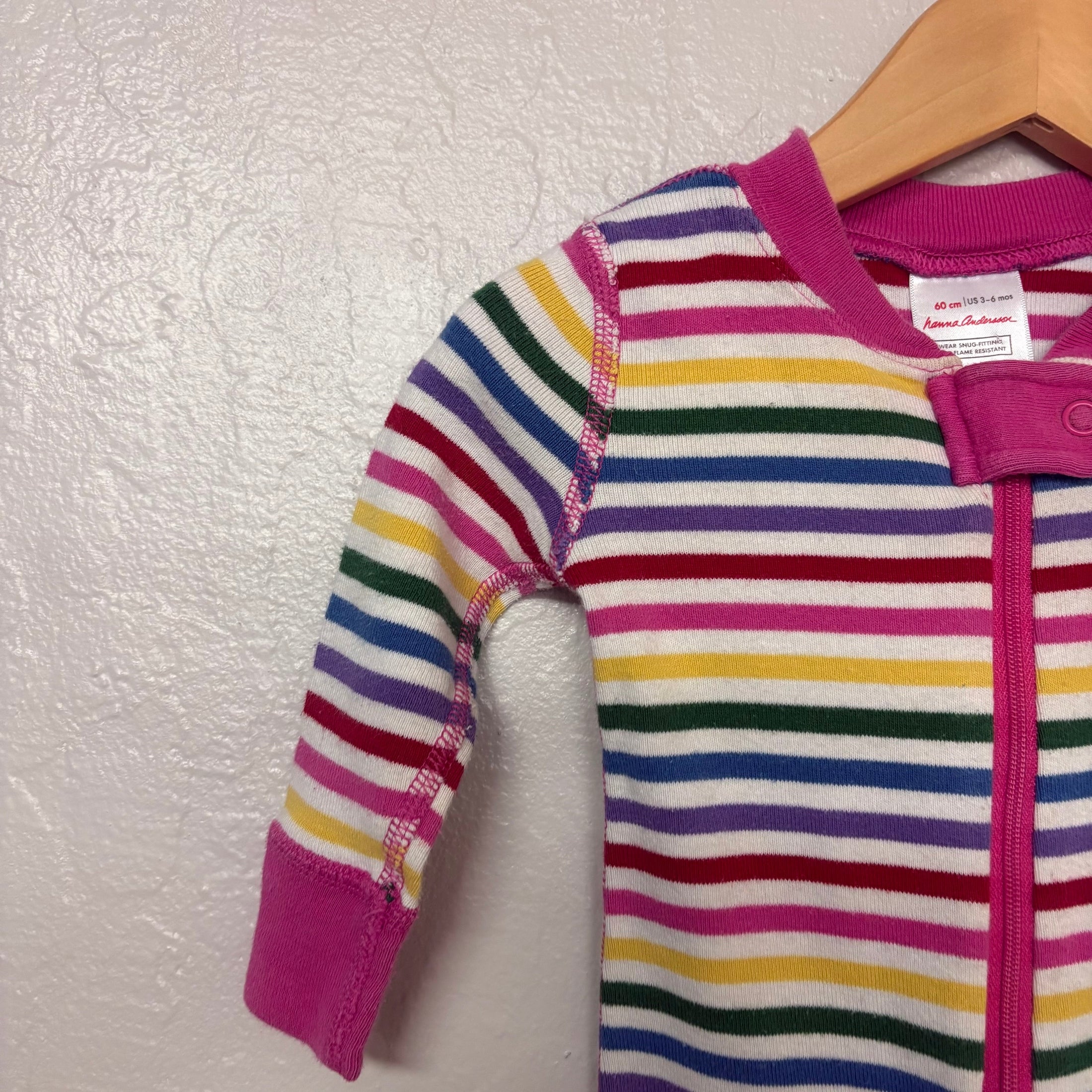 hanna andersson girls’ striped pajama 3-6M