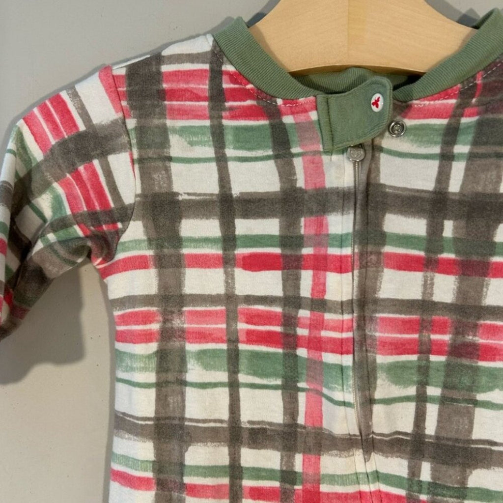 burt's bees baby plaid footie 6-9M