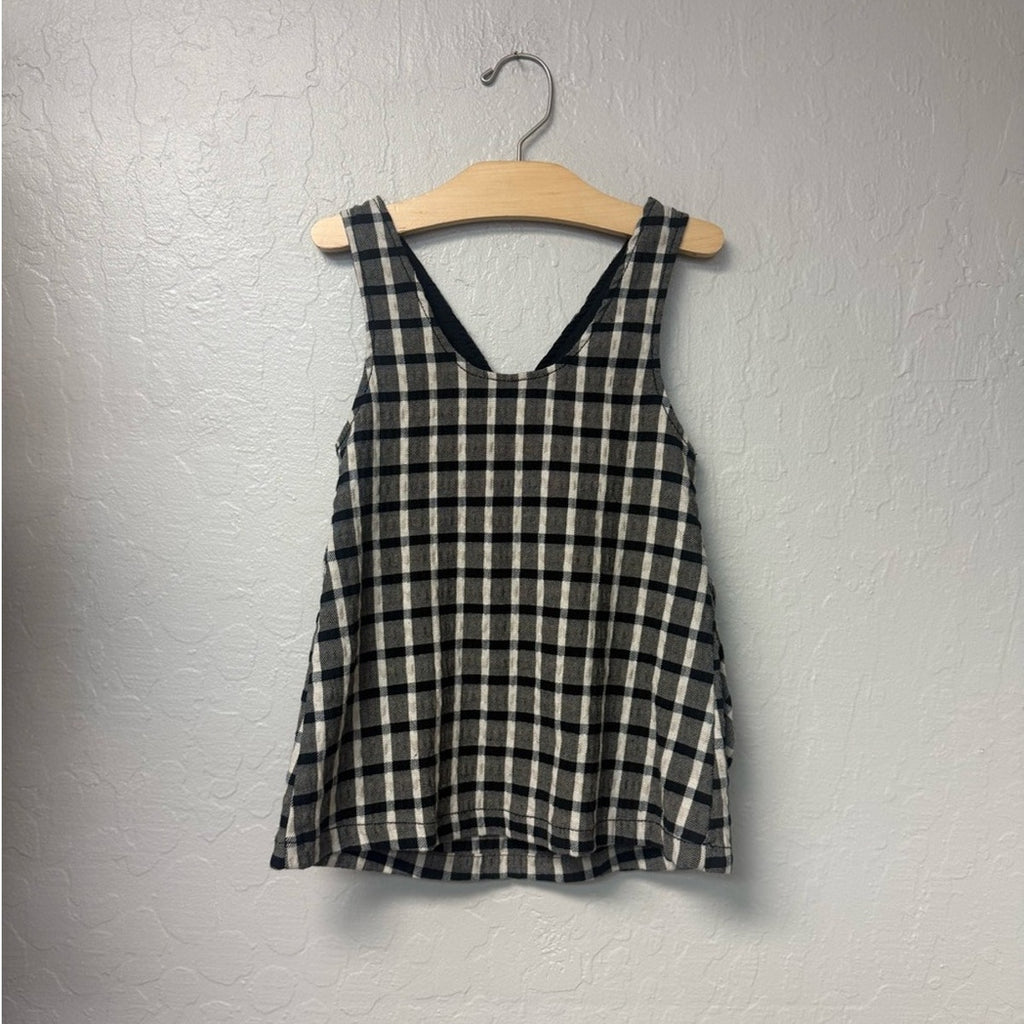 zara black plaid jumper dress 3-4Y