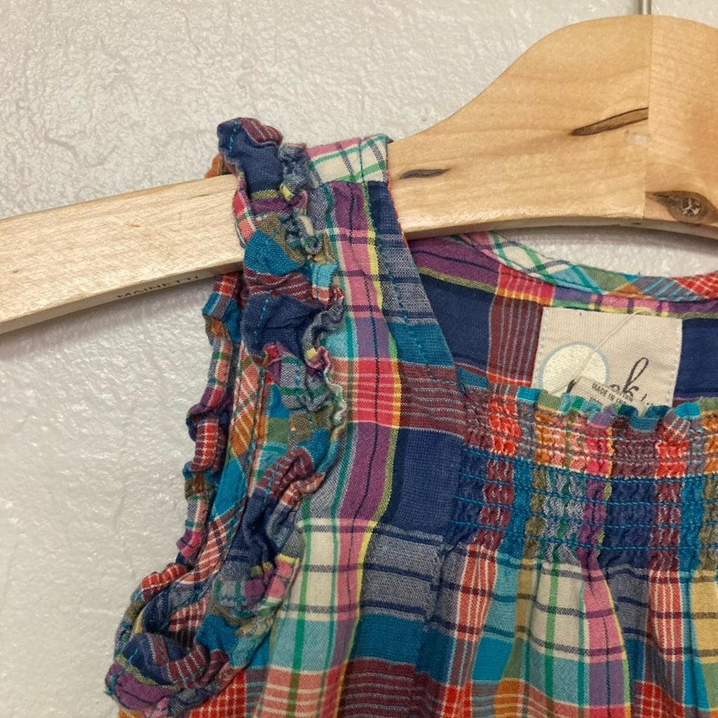 peek little peanut girls' plaid set 12-18M