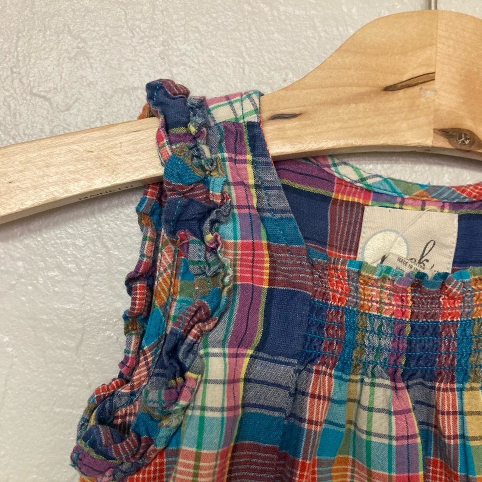 peek little peanut girls' plaid set 12-18M