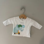 zara long white sleeve graphic tee 1-3M
