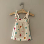 zara girls' cream polka dot tank 6Y