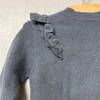 zara gray knit eyelet top 2-3Y