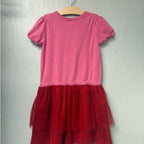 hanna andersson combo dress with pink cat and red tulle 10Y