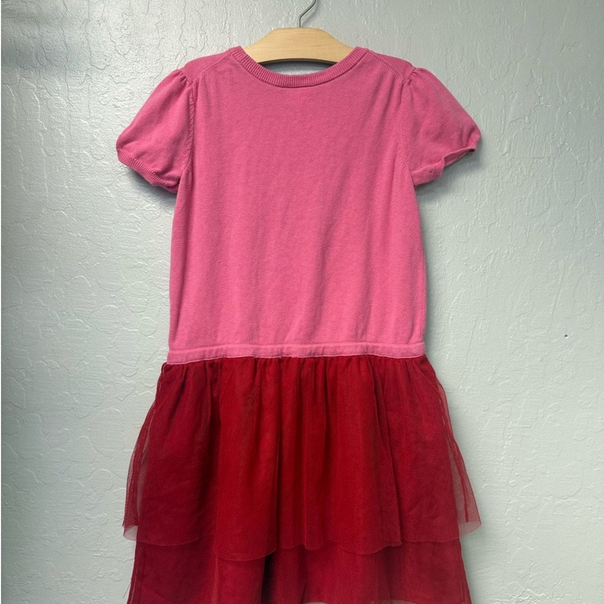 hanna andersson combo dress with pink cat and red tulle 10Y