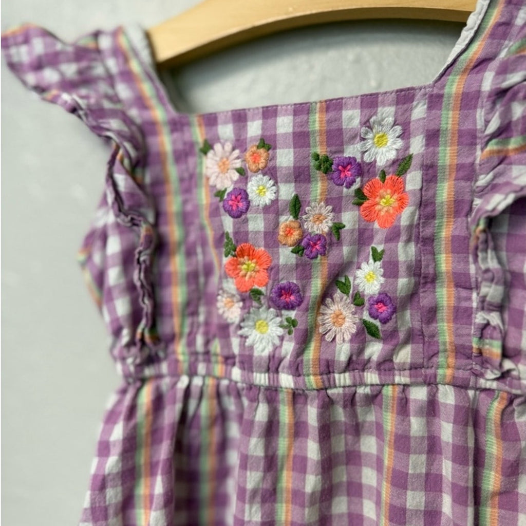 cat & jack purple gingham dress 5Y
