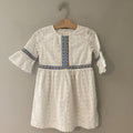 hanna andersson white eyelet floral dress 6-7Y