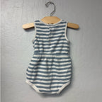 little planet cream gray stripe romper 9M