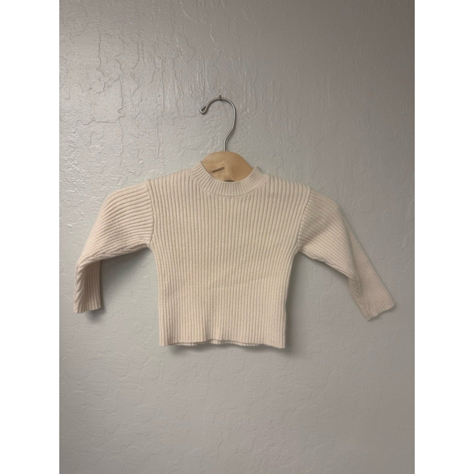 zara ribbed cream top sweater 9-12M
