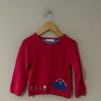 next uk pink cardigan dinosaur 4-5Y