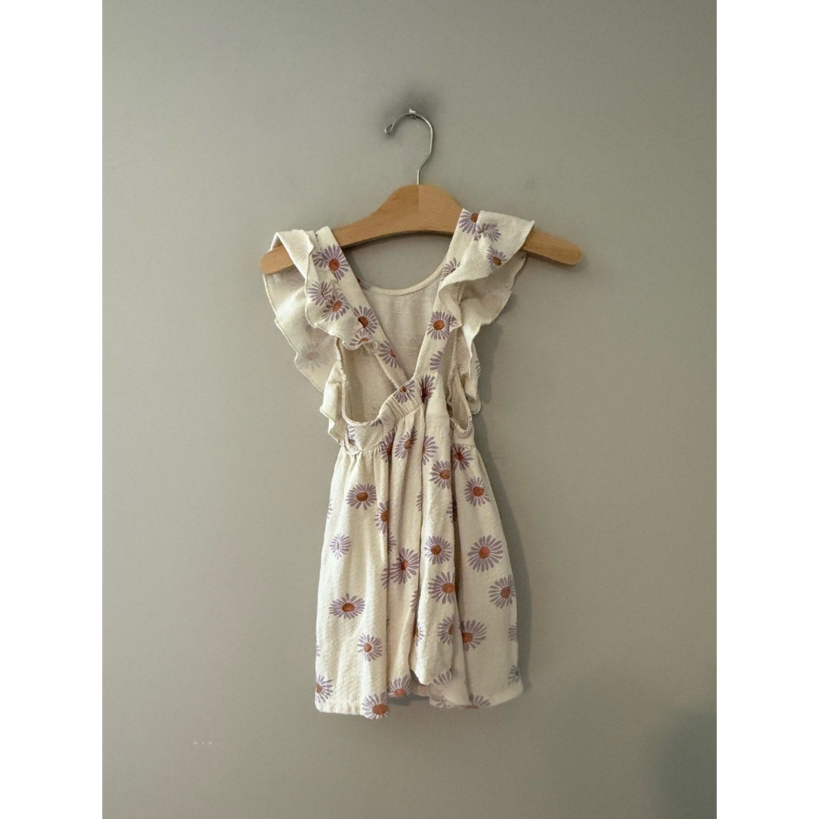 zara cream purple daisy dress 4-5Y