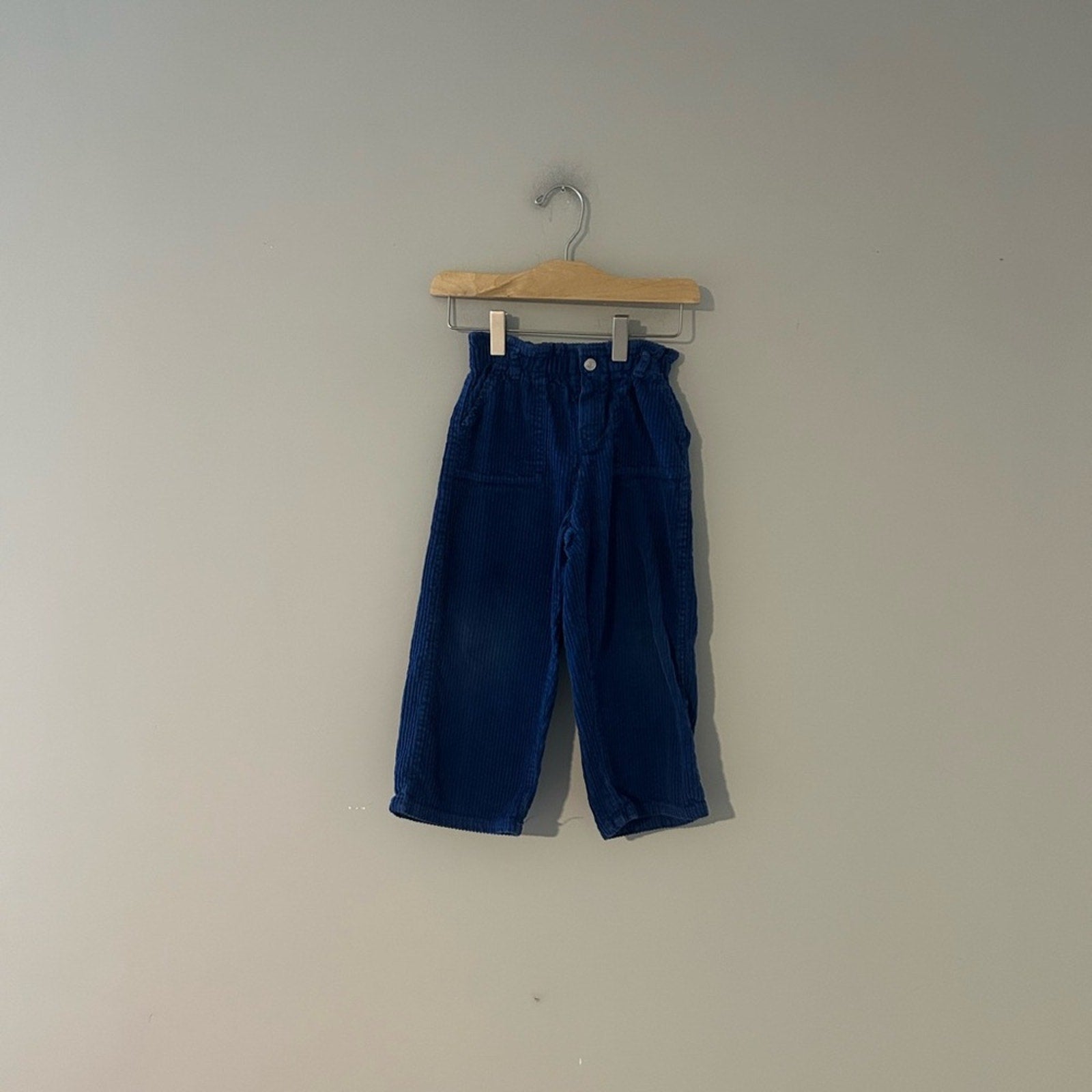 zara girls' pants blue corduroy jeans 4-5Y