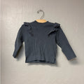 zara gray knit eyelet top 2-3Y