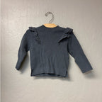 zara gray knit eyelet top 2-3Y