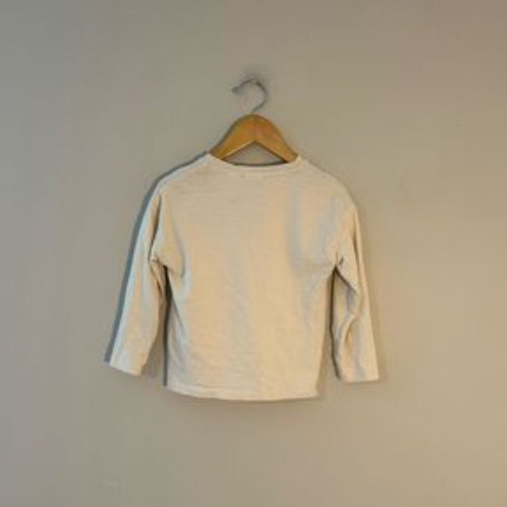 zara boys' cream neutral henley 4-5Y